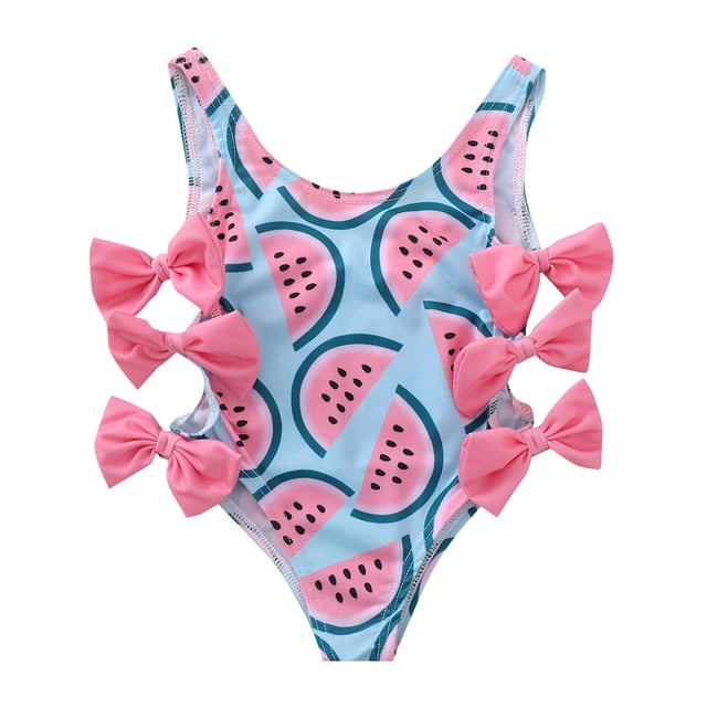 Maillots de Bain une Pièce Roses pour Bébés Filles, Bikini pour Adolescentes 12-18 Mois