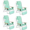 thumbnail image 1 of Ostrich Chaise de Plage Pliante Extérieure 3-en-1 Rembourrée de Luxe, Turquoise (Lot de 4), 1 of 12