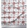 thumbnail image 1 of Soimoi Modal Satin Fabric Snowflake Artistic Printed Fabric 1 Yard 42 Inch Wide, 1 of 3