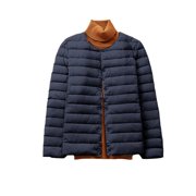 iHPH7 Quilted Jackets for Women's Quilted Lightweight Jackets Mid Length Puffer Coats for Women Casual Outerwear Winter Jackets for Women Thick Winter Coats for Women Parkas for Women Navy XL