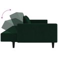 thumbnail image 5 of vidaXL 2-Seater Sofa Bed with Two Pillows Dark Green Velvet, 5 of 5