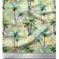 thumbnail image 1 of Soimoi Rayon Fabric Check,Text & Coconut Tree Print Fabric by The Yard 56 Inch Wide, 1 of 2