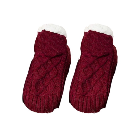 LckLvx Women's Slipper Socks Cable Knit Thick Fleece Lined Home Socks Non Slip Indoor Socks