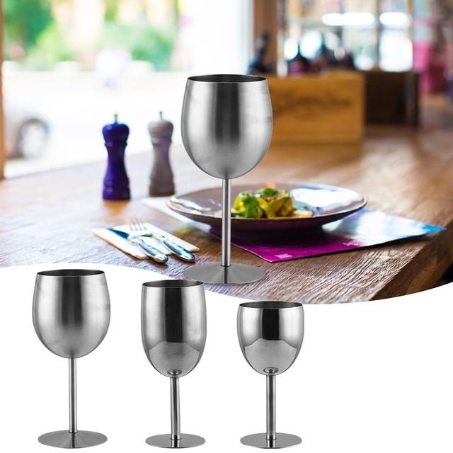 Vaidha Verre à Vin Rouge en Acier Inoxydable 304, Calice à une Seule Couche pour Restaurant, Verre à Vin en Acier Inoxydable.