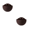 thumbnail image 1 of Youkk Easy To Install Double-layer Plastic Flowerpot For Walls Drainage Flower Pot Coffee 2Set, 1 of 6