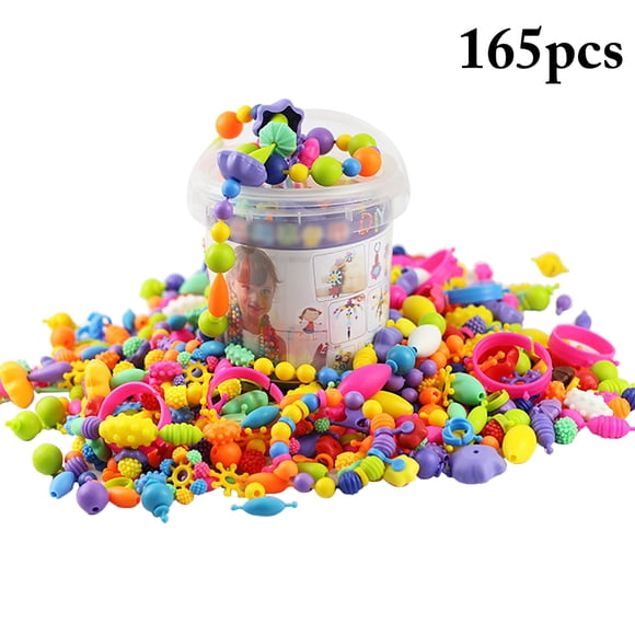 165 Pcs Perles à Pression Créatives Bricolage Fabrication de Bijoux Perles Jouet Perles Pop pour Bracelets Colliers