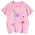 thumbnail image 4 of HNMKIU T-Shirts Filles Hauts Tees Chemises Mignon Imprimé Manches Courtes Col Rond T-Shirt pour Enfants Tenue Décontractée Confortable Mode de Tous les Jours, 4 of 4