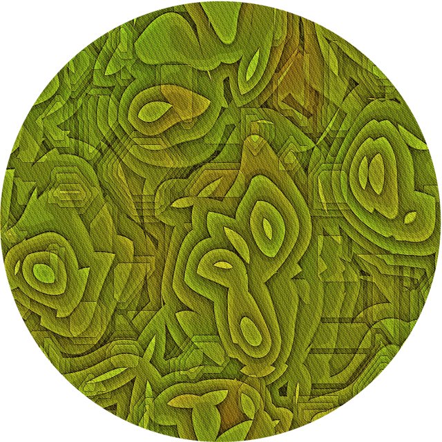 Ahgly Company Machine Washable Indoor Round Transitional Pistachio Green Area Rugs, 5' Round