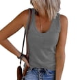 thumbnail image 4 of Débardeurs Unis pour Femmes Sans Manches à Encolure en U T-Shirt de Base Été Décontracté d'Entraînement, 4 of 7