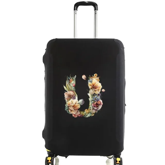 Housses de Valise Housse de Protection Valise de Voyage Anti-Rayures Housse Anti-Poussière Réutilisable Housse Anti-Poussière Lavable Motif Imprimé Floral Lettre 8floral Lettre U TG