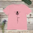 thumbnail image 4 of JIRNDf Hauts d'Été pour Femmes T-Shirts Tendance Imprimé Floral Col Rond Manches Courtes Décontracté Confortable Élégant Mignon Graphiques pour Femmes Chemises Rose L, 4 of 5