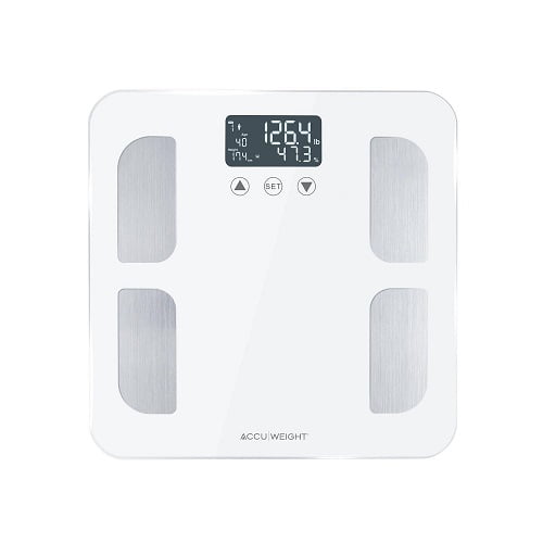 Refurbished Accuweight BS0315W Digital Body Composition Glass Scale, White