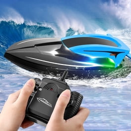 YATOSEEN Mosasauru Jouets télécommandés pour enfants, bateau dinosaure électrique RC avec pulvérisation d'eau et voyant lumineux pour piscine, lac, salle de bain, jouets de bain (gris
