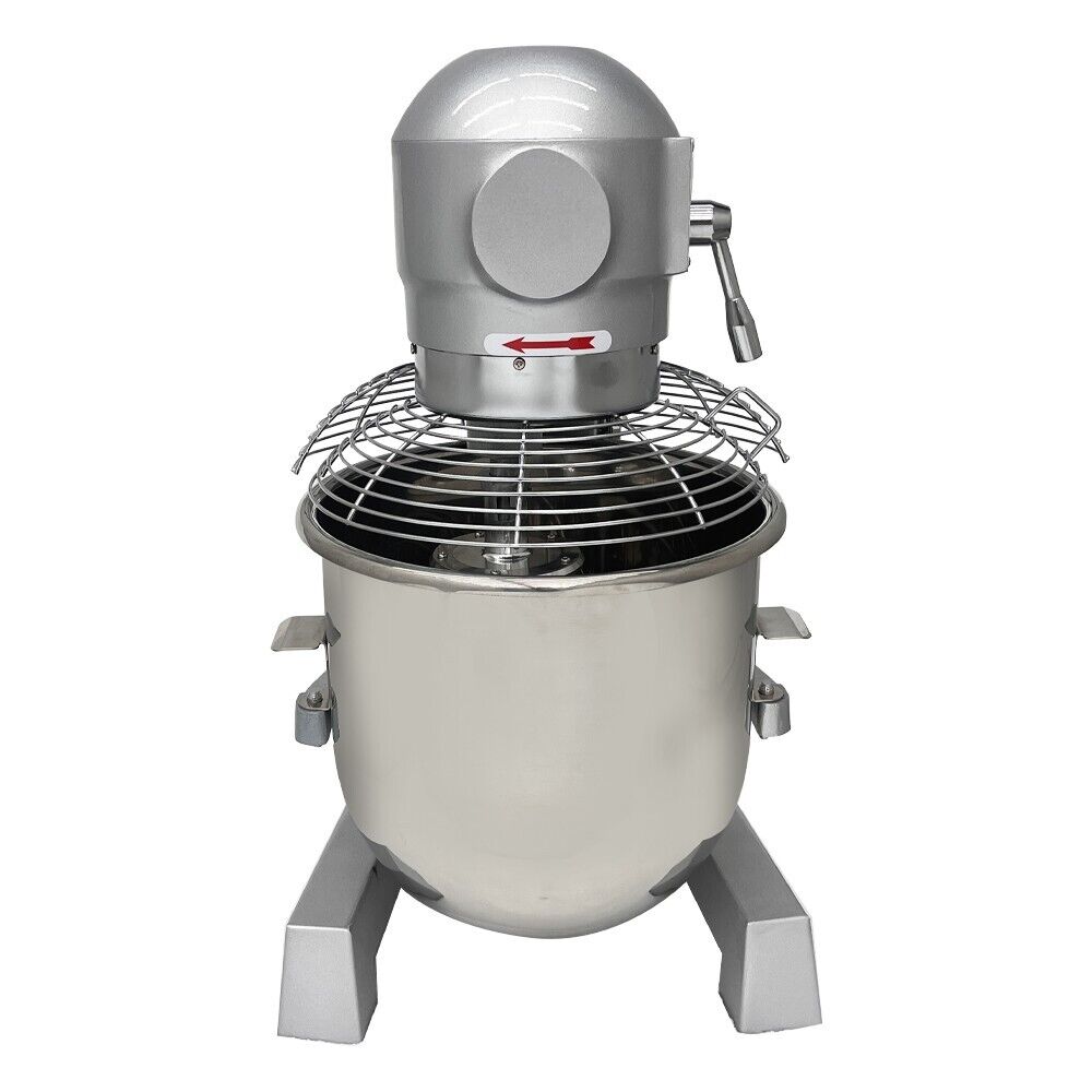 INTBUYING Commercial Food Mixer, 30L Dough Mixer, with Three Adjustable Speeds and Emergency Stop Function