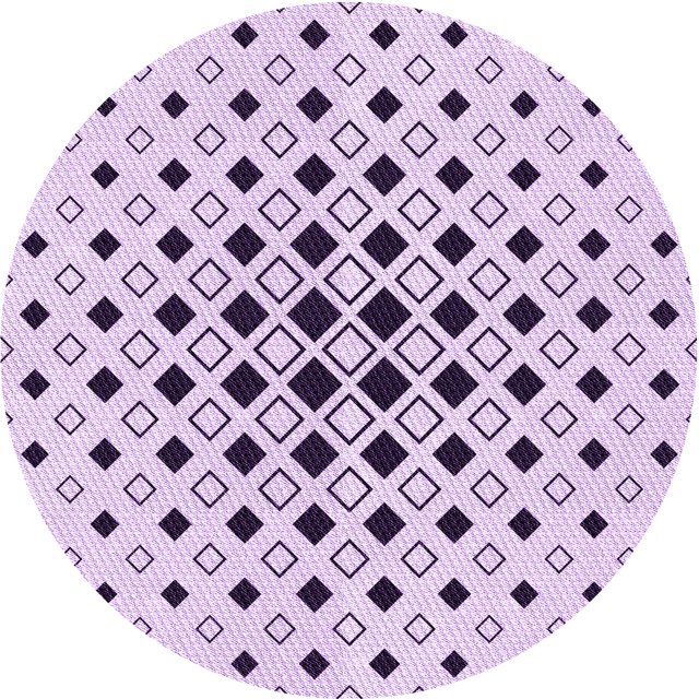 Ahgly Company Tapis d'Intérieur Ronds Lavables à la Machine, Style Transitionnel, Fleur Violette Violette, Tapis de Zone, 7 Pieds Rond