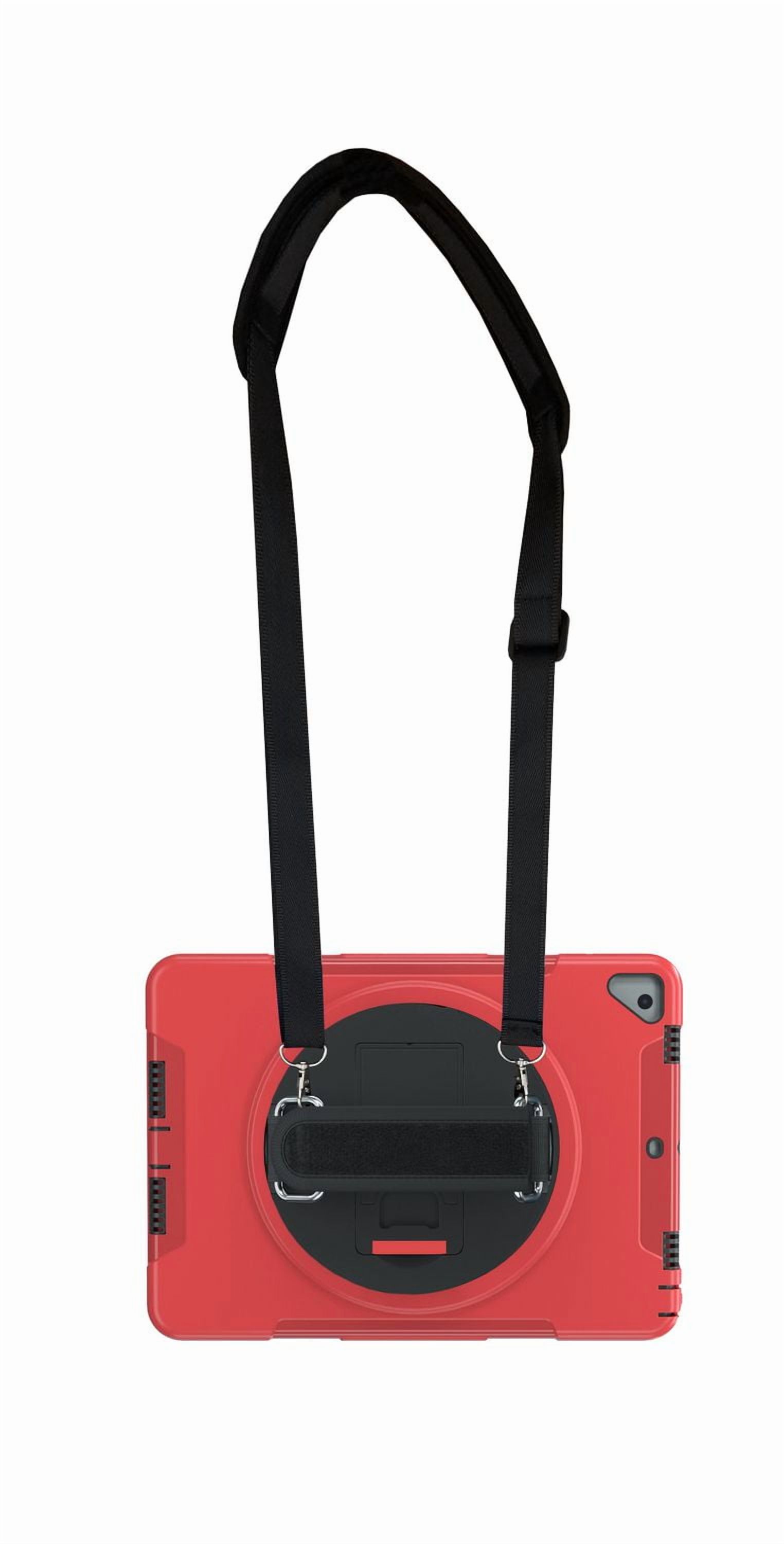 CTA Digital Protective Case with Built-in 360-degree Rotatable Grip Kickstand for iPad 7th and 8th Gen 10.2-in, iPad Air 3 and iPad Pro 10.5-in - Red