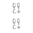 thumbnail image 1 of pitrice 1 Pair Moon Star Earrings Ears Pendant Exquisite Irregular Woman Jewelry Ear Dangle Fashion Accessory for Decor Gifting Using Silver 2Set, 1 of 6