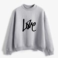 thumbnail image 4 of CEHVOM Femmes Mode Décontractée Imprimé Col Rond Ample Manches Longues Hauts Courts Blouse Chandails Sans Capuche Liquidation, 4 of 5