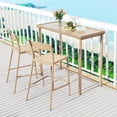 thumbnail image 2 of Gymax 3 Pieces Patio Bar Table Set Outdoor Bar Height Table & 2 Armless Chairs, 2 of 10
