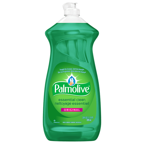 Palmolive Essential Clean Liquid Dish Soap, 4X Grease & Stain Fighting, Original Scent, 828 mL