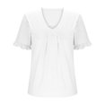 thumbnail image 3 of Besolor Plus Size Tops for Women 2025 V Neck Ruffle Short Sleeve Shirts Casual Loose Flowy Summer Blouse Tees, 3 of 5