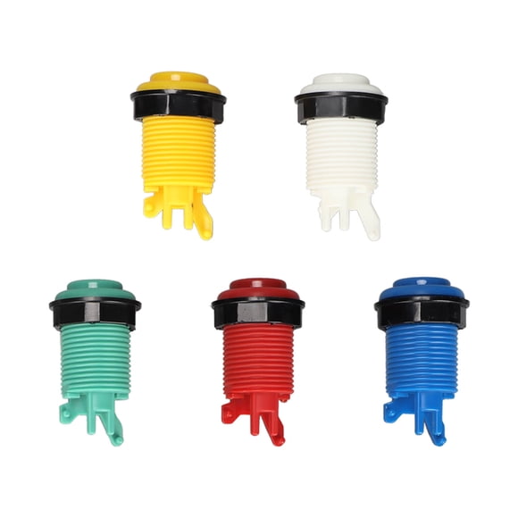 Illuminated Button Switch, DIY Parts 28mm 5 Colors Press Resistant Arcade Game Push Button Sensitive For Video Games