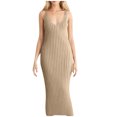 thumbnail image 1 of LOVZFMLL Robes pour Femmes Européennes et d'Été Nouvelle Robe Ajustée à Col Tricoté avec Robe à Col, 1 of 5