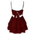 thumbnail image 5 of Women's Summer Blue Sling Dress - Square Neckline Backless Bow, Mesh Fabric, Double Ruffle Hem, Casual/Party, 5 of 5