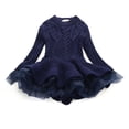 thumbnail image 1 of EGNMCR Robe Sans Manches à Col Rond Tout-Petits Enfants Bébés Filles Chandail Tricoté Robe d'Hiver au Crochet avec Tulle Chandail Robe Fille, 1 of 3