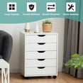 thumbnail image 4 of Costway Commode de Rangement à 5 Tiroirs Armoire de Plancher Organisateur avec Roues Blanc, 4 of 10