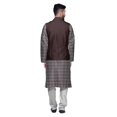 thumbnail image 3 of Atasi Traditional Printed Kurta Churidar Pajama Set With Nehru Jacket For Men, 3 of 5