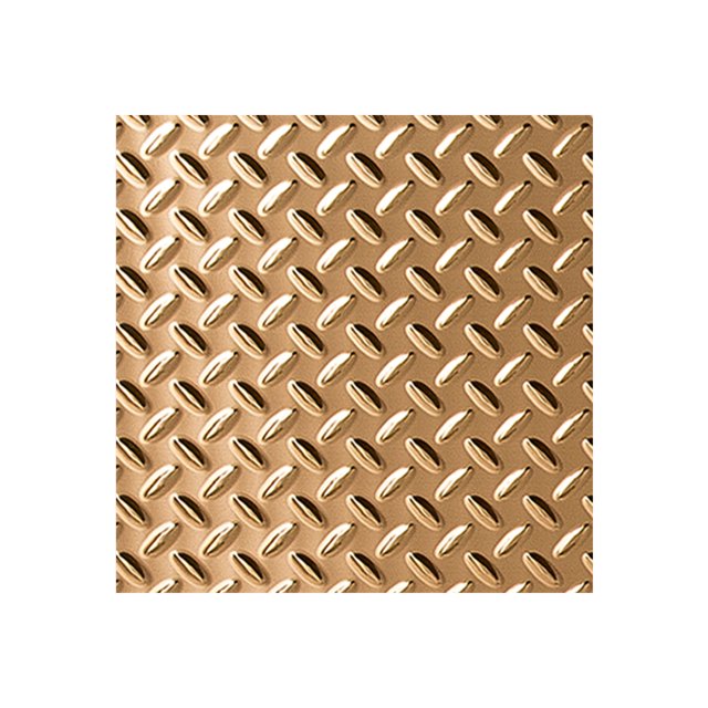 Fasade Diamond Plate Polished Copper Wall Panel Sample 12" x 12"