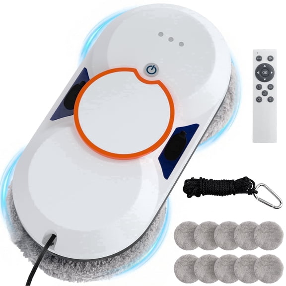 Robot Intelligent de Nettoyage de Fenêtres avec Puissance d'Aspiration de 5600 Pa, Double Jet d'Eau Automatique pour Fenêtres, Carreaux, Portes en Verre (Intérieur et Extérieur)
