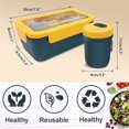 thumbnail image 2 of MesaSe Boîte à Lunch Bento Portable pour Adultes et Enfants avec 3 Compartiments 1400 ml Trousse de Boîte à Lunch Bento Étanche Contenant à Lunch Inclus Sac à Lunch Isolé Réutilisable Tasse à Soupe Cuillère et Fourchette, 2 of 7