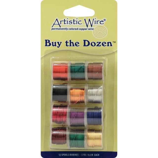 Beadalon BTD-26 Fil de Cuivre Coloré en Permanence 5 Yards Jauge 12-Pkg-26