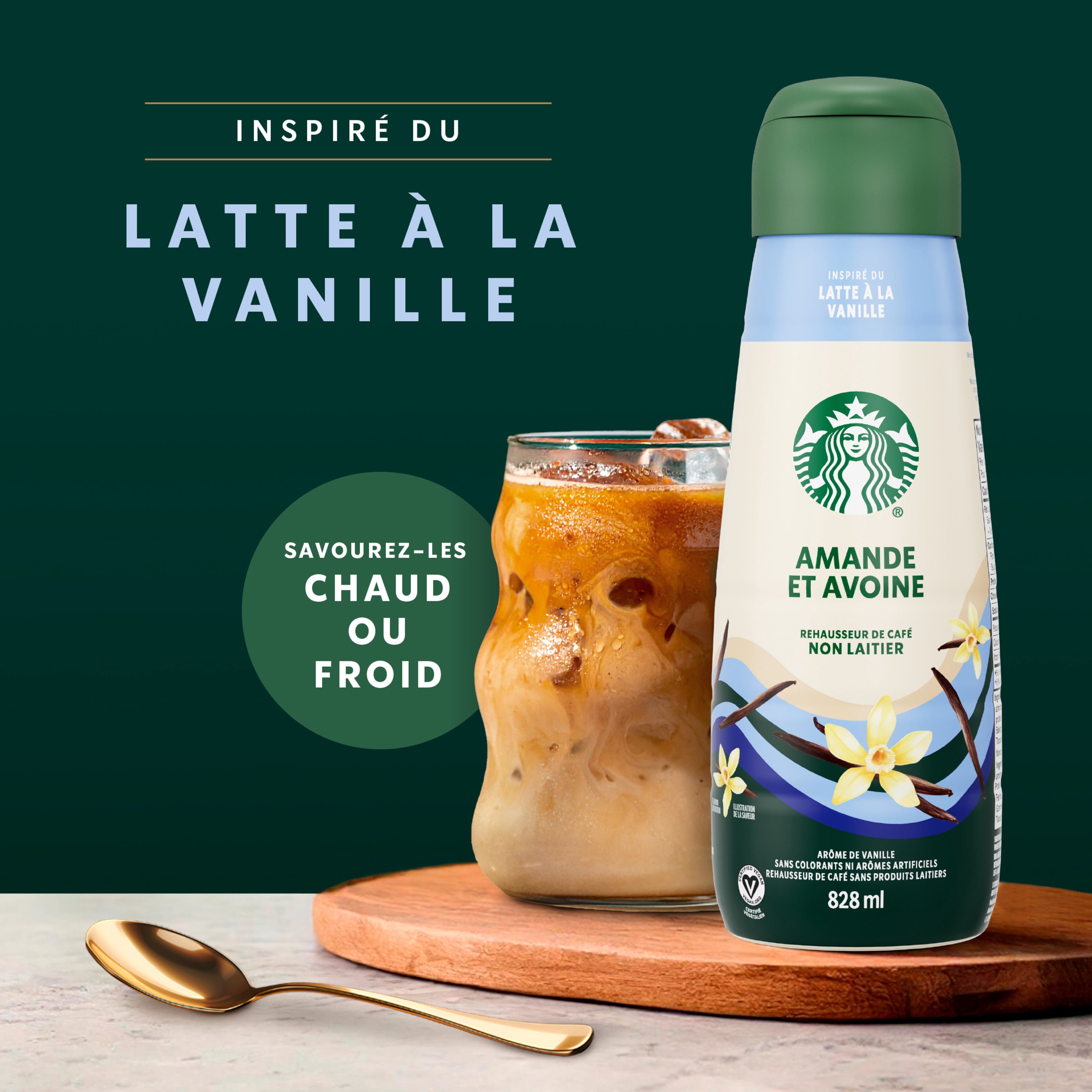 STARBUCKS Rehausseur de café non laitier, vanille, mélange d’amandes et d’avoine, végétalien