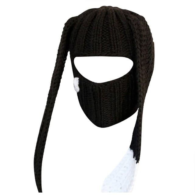 Fgnfyis Rabbit Ear Hat Autumn and Winter Neck Knitted Hat Bomber Hats BK4