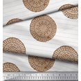 thumbnail image 3 of Soimoi Brown polyester Crepe Fabric Stripe & Floral Block Print Fabric by the Yard 52 Inch Wide, 3 of 3