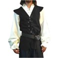 thumbnail image 1 of EGNMCR Débardeurs Homme Homme Rayé Mode Rétro avec Poches à Simple Boutonnage Col en V Débardeurs Hauts Blouse, 1 of 4