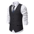 thumbnail image 4 of EGNMCR Débardeurs Homme Homme Mode Rétro avec Poches Gilet à Simple Boutonnage à Col en V Hauts Blouse, 4 of 9