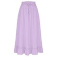 thumbnail image 4 of Bovxnpu Plus Size Skirts For Women, Womens Summer Midi Skirts Ruffle Flowy A-Line Long Skirt with Pockets, Womens Elastic Waist Drawstring Pleated Mid Skirt S, 4 of 5