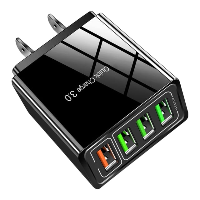 Chargeur Mural Rapide à 4 Ports 45W USB Cube PD QC3.0 Adaptateur Design Compact pour Plusieurs Appareils