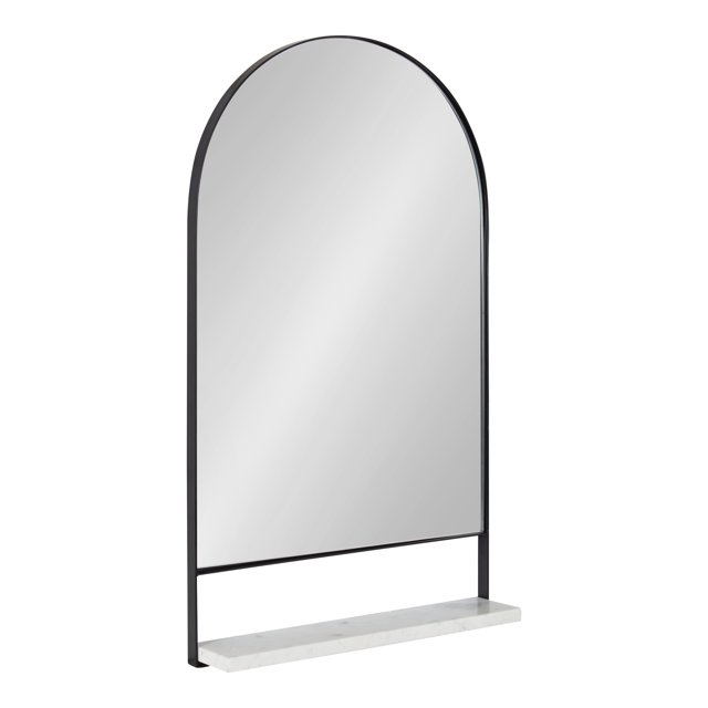 Kate and Laurel Chadwin Miroir Mural en Arche avec Tablette, Blanc/noir 20x34