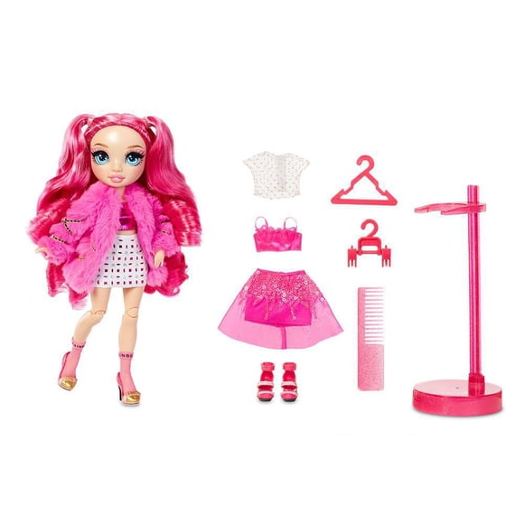 Rainbow High Stella Monroe – Poupée-mannequin fuchsia (rose vif) avec 2 tenues complètes à agencer et associer