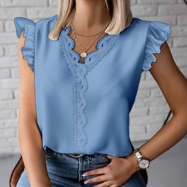 Liquidation d'Économies! BEFOKA T-Shirt Grande Taille pour Femmes, Blouse Décontractée d'Été pour Femmes, Haut à Manches Courtes et Col Rond Uni pour Femmes