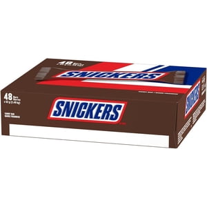 Snickers Chocolate Bar, 52g - 48 Count Per Box - 1 Box