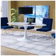 thumbnail image 2 of Plata Décor Import Inc Oval Marble Dining Table for Kitchen, Dining Room & Modern Condo Spaces, 2 of 3