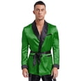 thumbnail image 1 of Miaeowve Men Short Satin Smoking Jacket Robe Lightweight Dinner Jacket Cigar Jacket House Kimono Bathrobe Green S, 1 of 7