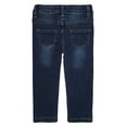 thumbnail image 3 of KIDSCOOL SPACE Little Girls Jeans,Elastic Band Inside Floral Embroidered Stretchy Soft Denim Slim Pants, 3 of 5