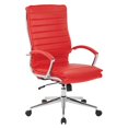 thumbnail image 1 of High Back Manager's Faux Leather Chair in Red with Chrome Base, 1 of 8